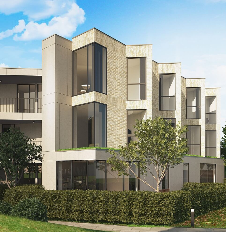 An image of a building with installed windows from Cobalt Aluminium.